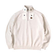 Kapital 8G Cotton Wool Nickel 4 Half Zip Sweater Kinari