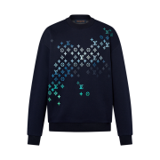 Louis Vuitton Gradient Monogram Embroidered Cotton Sweatshirt Midnight Blue