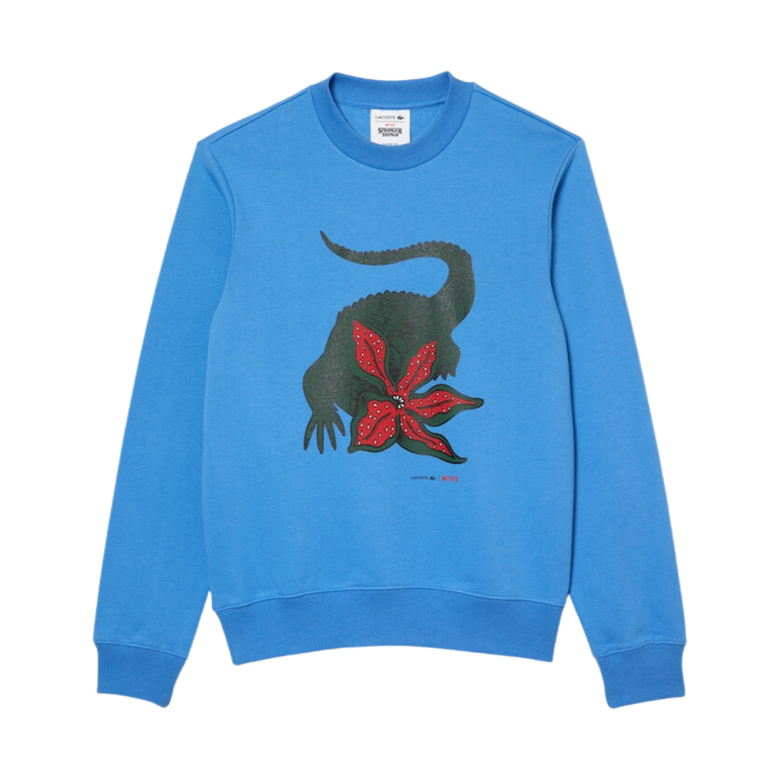 라코스테 x 넷플릭스 캐릭터 프린트 스웨트셔츠 블루(Lacoste X Netflix Character Print Sweatshirt Blue) - 1