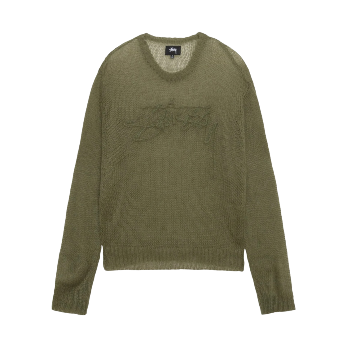 스투시 루즈 니트 로고 스웨터 사이프러스