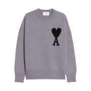 AMI de Coeur Oversize Intarsia Sweater Grey Black