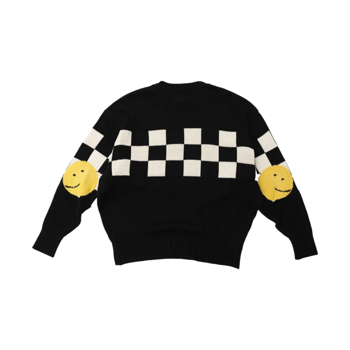 KR2402KN15 Kapital MX-Kountry Checker Flag Smile Sweater Black