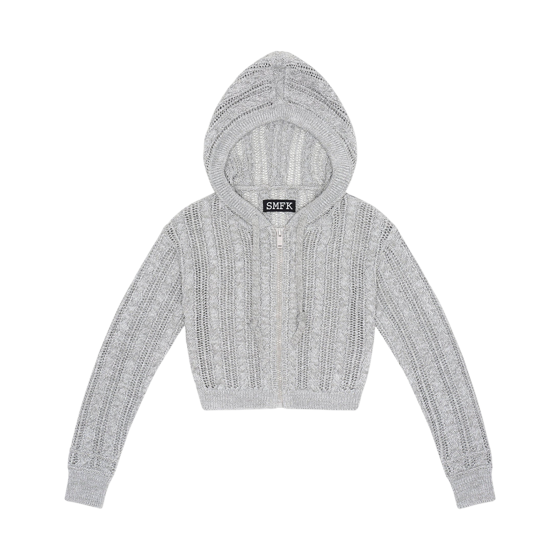 (W) 에스엠에프케이 와일드니스 그레이 스타라이트 니트 후드 그레이((W) SMFK Wilderness Grey Starlight Knitted Hoodie Grey) - 1