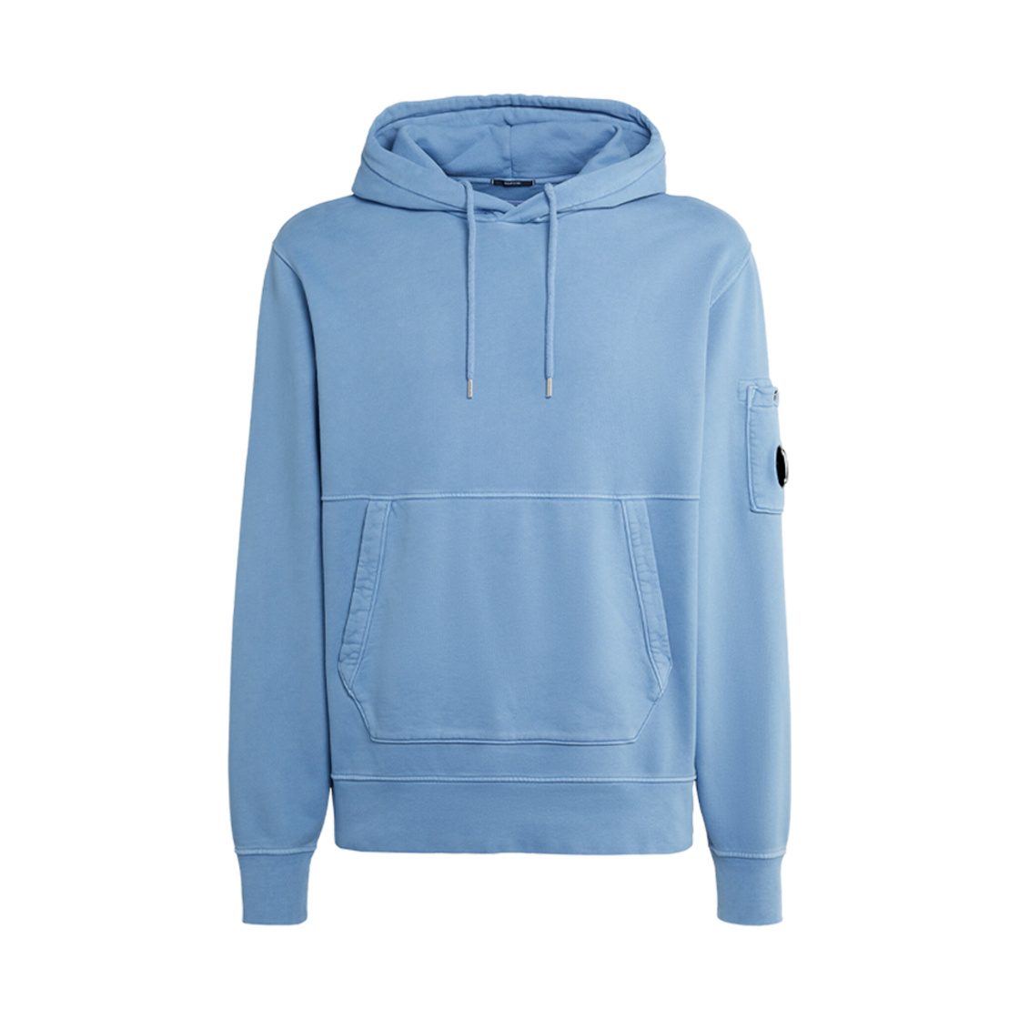 15CMSS009A006372R818 C.P. Company Brushed & Emerized Diagonal Fleece Lens Hoodie Riviera Blue - 23FW