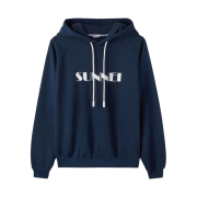 Sunnei Logo Hoodie Blue