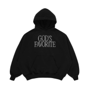 Praying Gods Favorite Rhinestone Hoodie Black