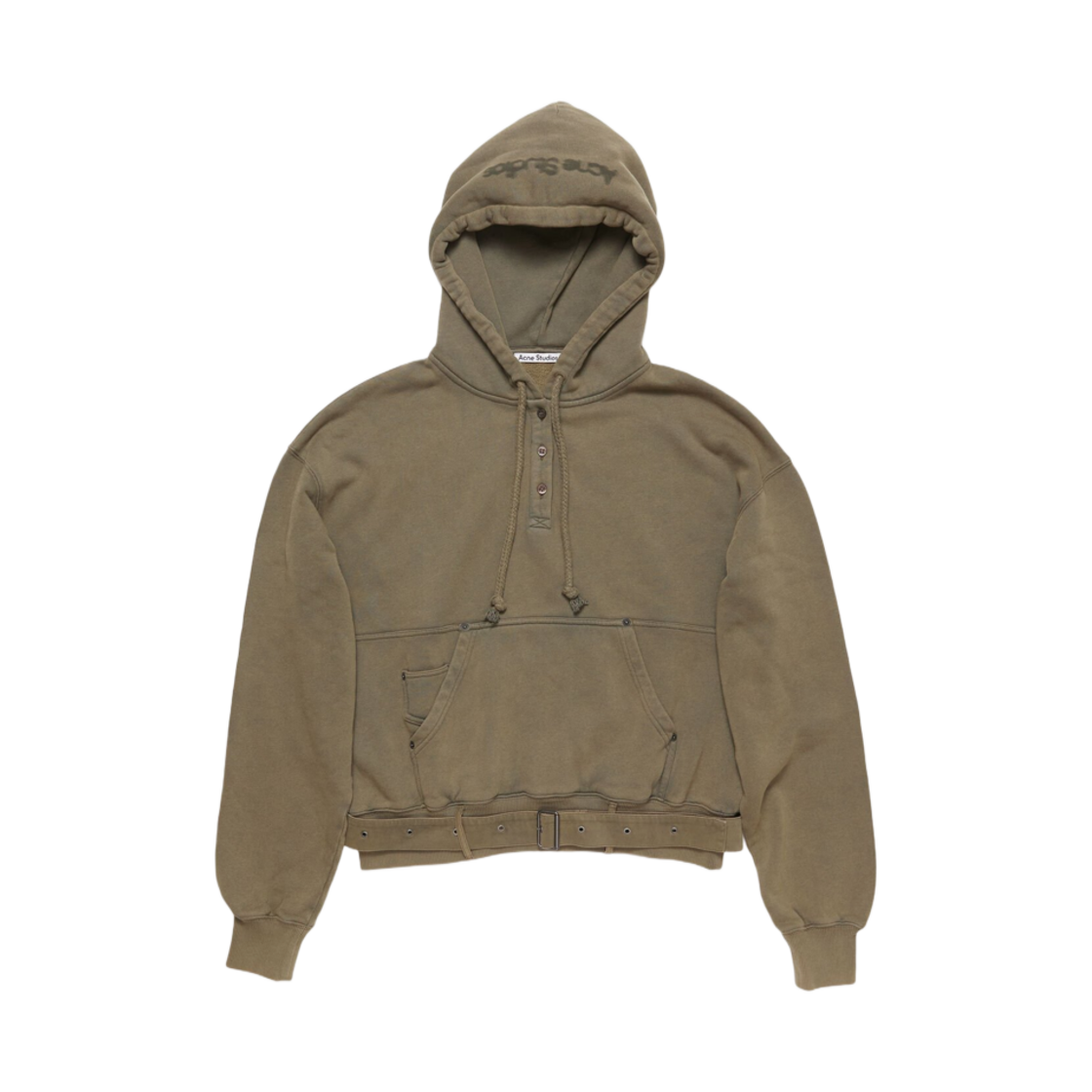 AI0156-DLD (W) Acne Studios Hoodie Blurred Logo Mud Brown