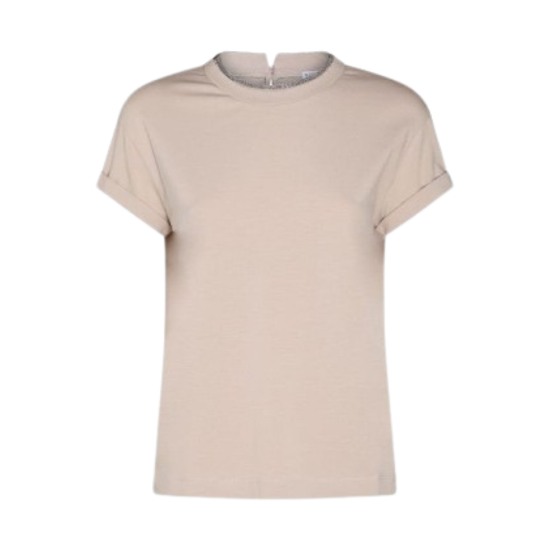 MPT18BD200-C8539 (W) Brunello Cucinelli Monili Crewneck T-Shirt Beige