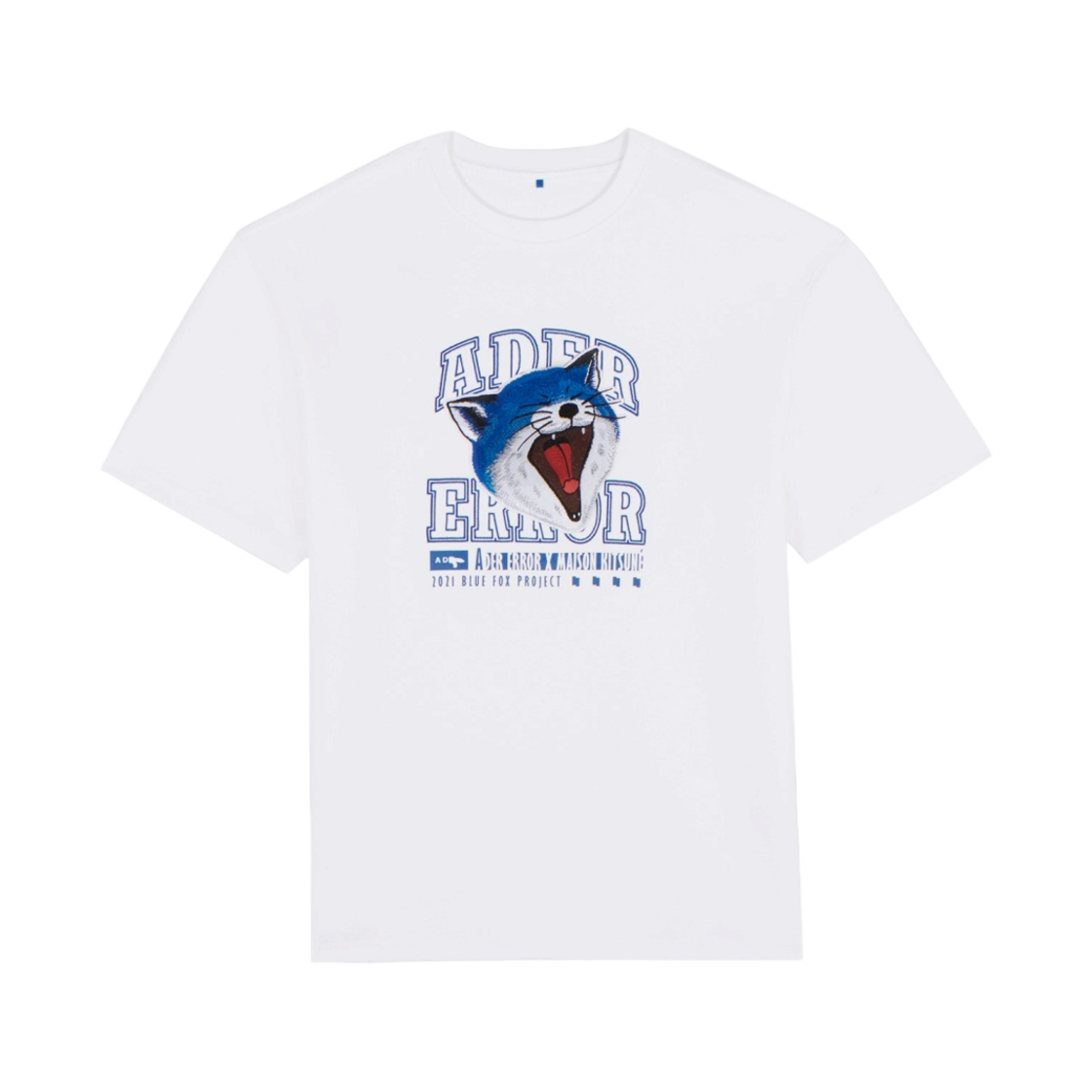 메종 키츠네 x 아더에러 얀 폭스 티셔츠 오프 화이트(Maison Kitsune x Ader Error Yawn Fox T-Shirt Off White)