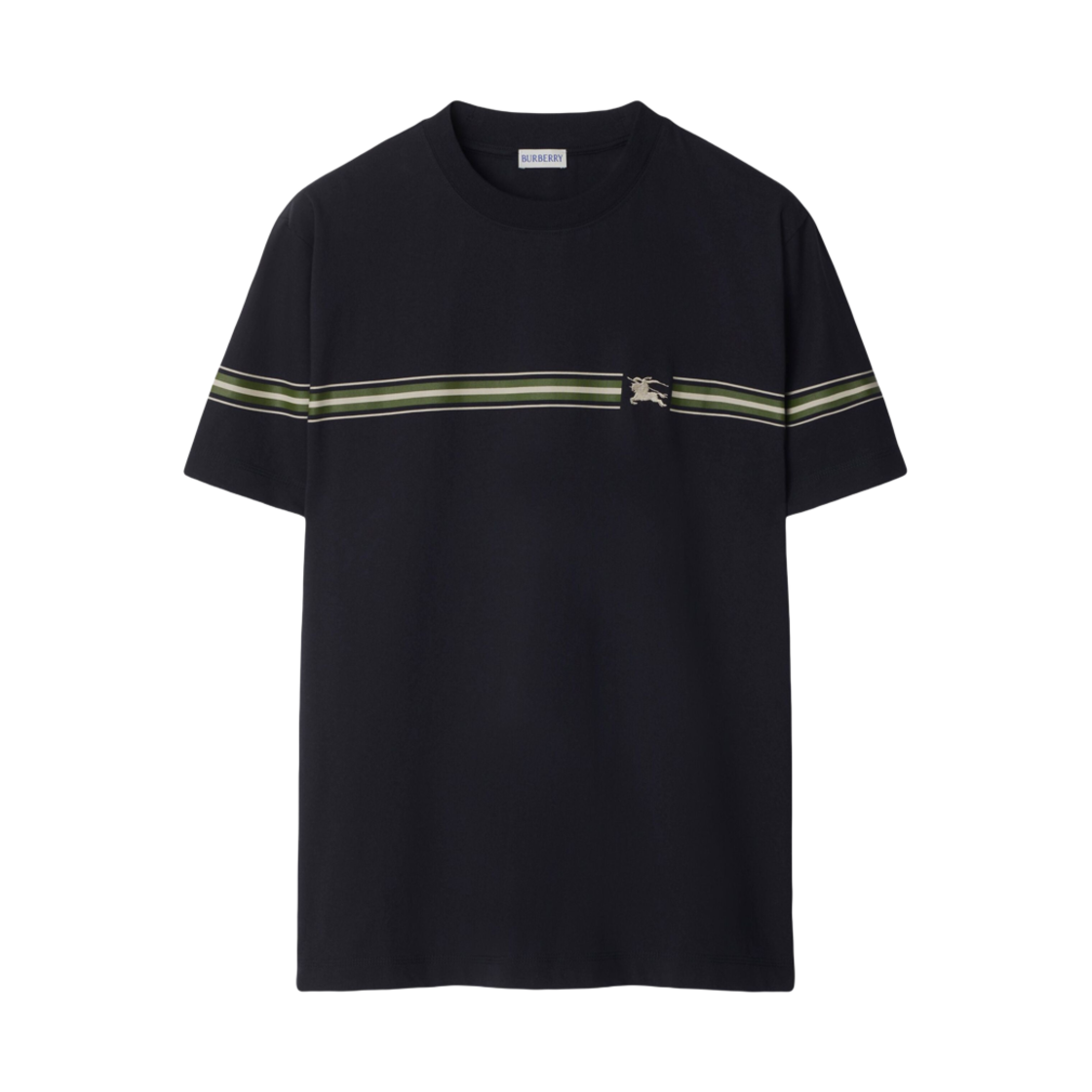 8104907 Burberry Striped Cotton T-Shirt Black