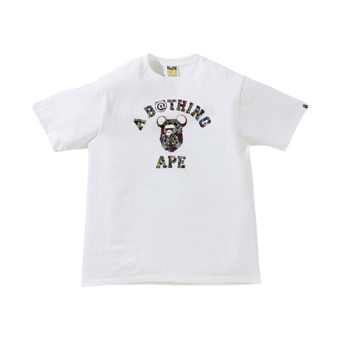 베이프 x 메디콤 토이 카모 베어 컬리지 티셔츠 화이트(BAPE x Medicom Toy Camo Bear College T-Shirt White) - 1
