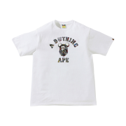 BAPE x Medicom Toy Camo Bear College T-Shirt White