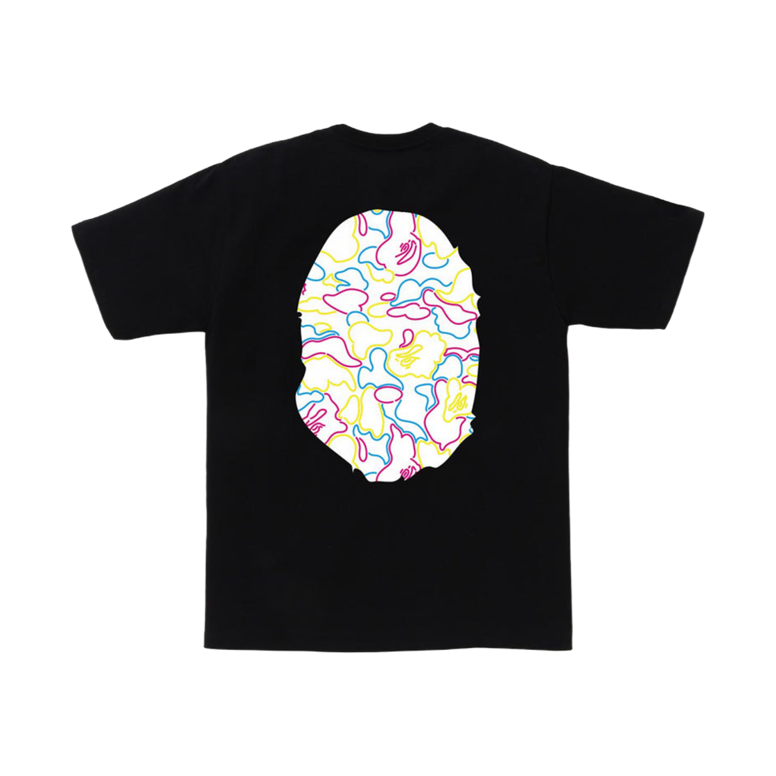 - BAPE Neon Camo Big Ape Head T-Shirt Black