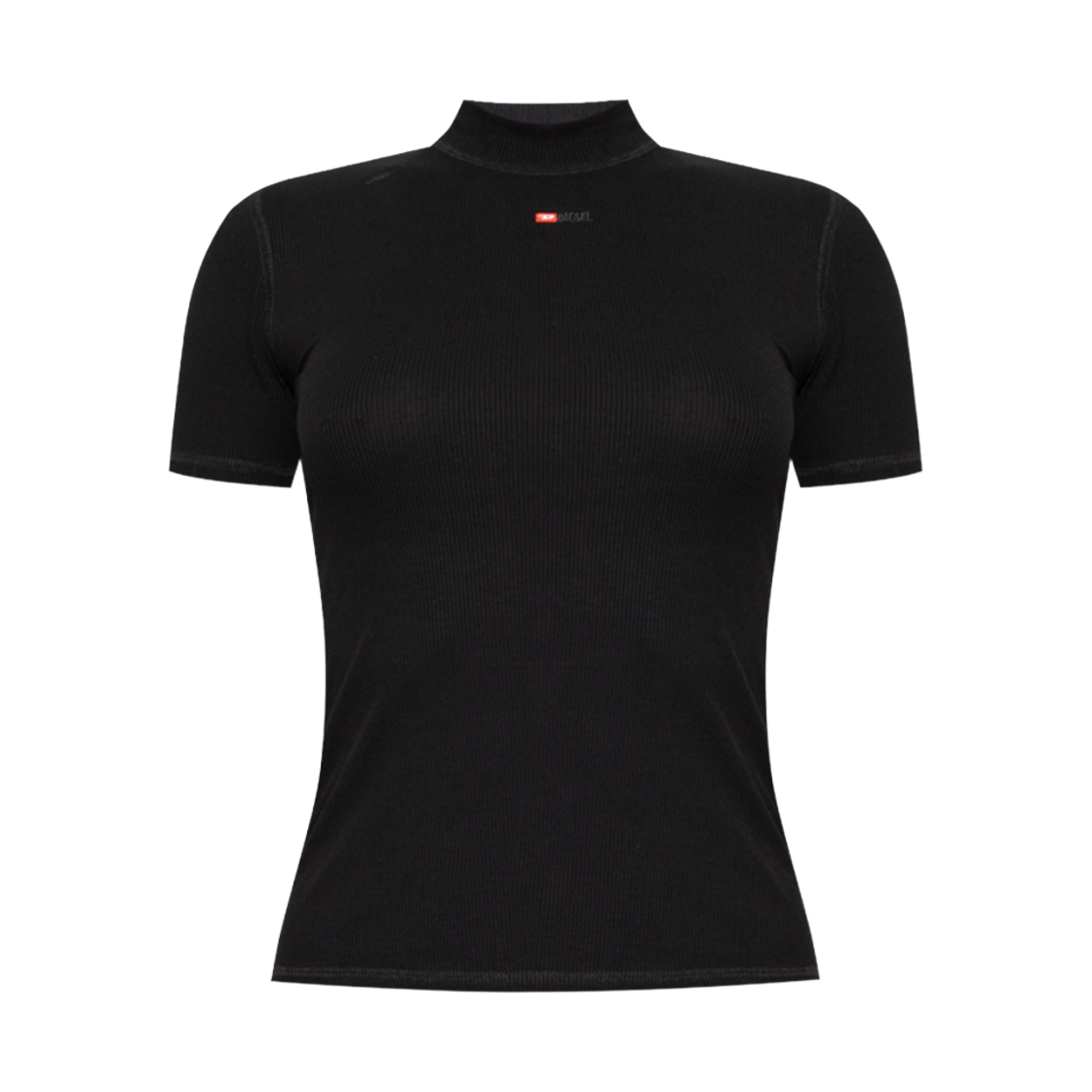 (W) 디젤 T-목키-마이크로디브 립드 탑 블랙((W) Diesel T-Mokky-Microdiv Ribbed Top Black) - 1