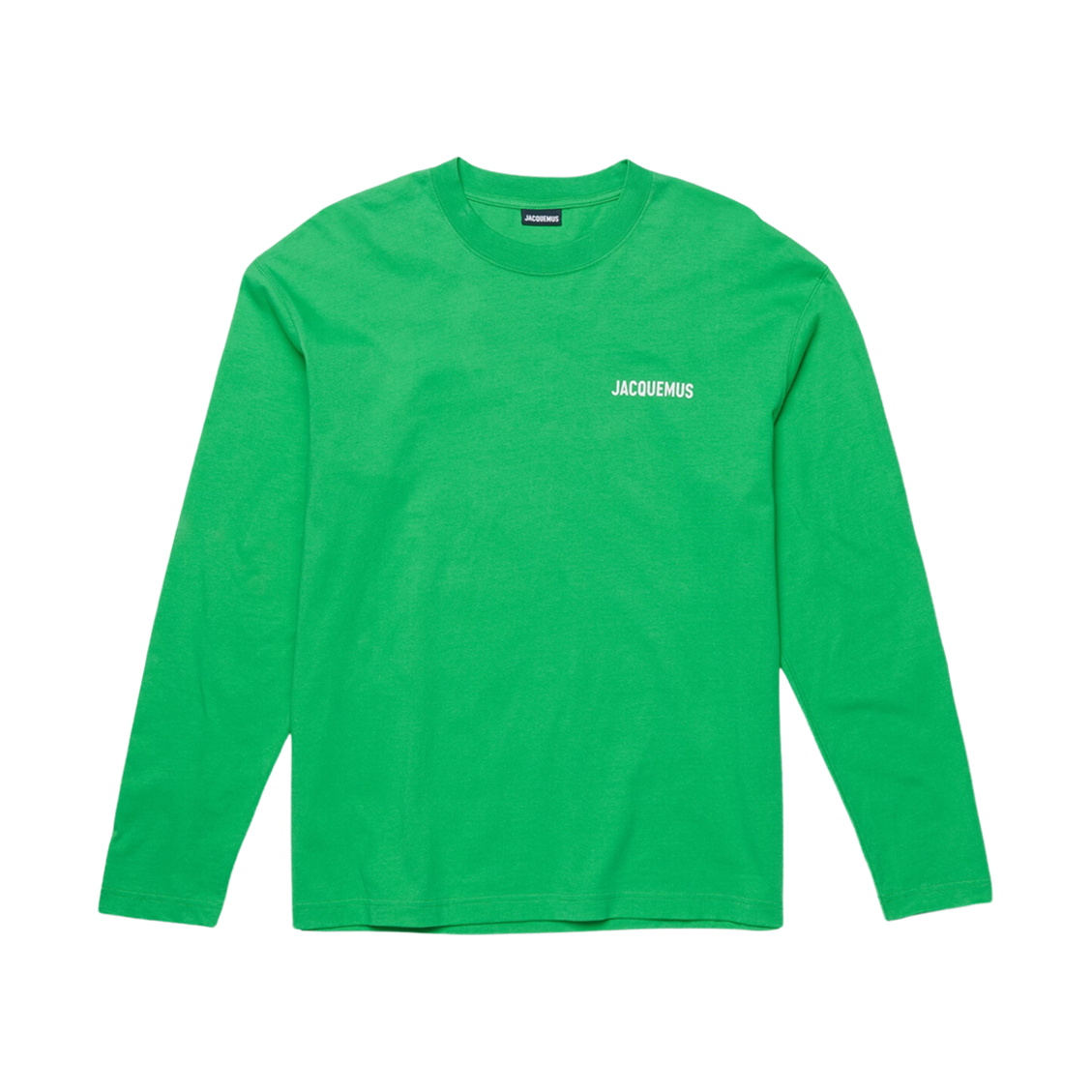 자크뮈스 르 티셔츠 멘체스 롱구에스 롱슬리브 티셔츠 프린티드 로고 그린(Jacquemus Le T-Shirt Manches Longues Long Sleeve T-Shirt With Printed Logo Green) - 1