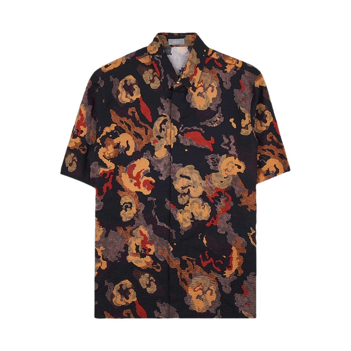 193C545A5792-982 Dior and Duncan Grant and Charleston Short Sleeved Shirt Cotton Seersucker Black