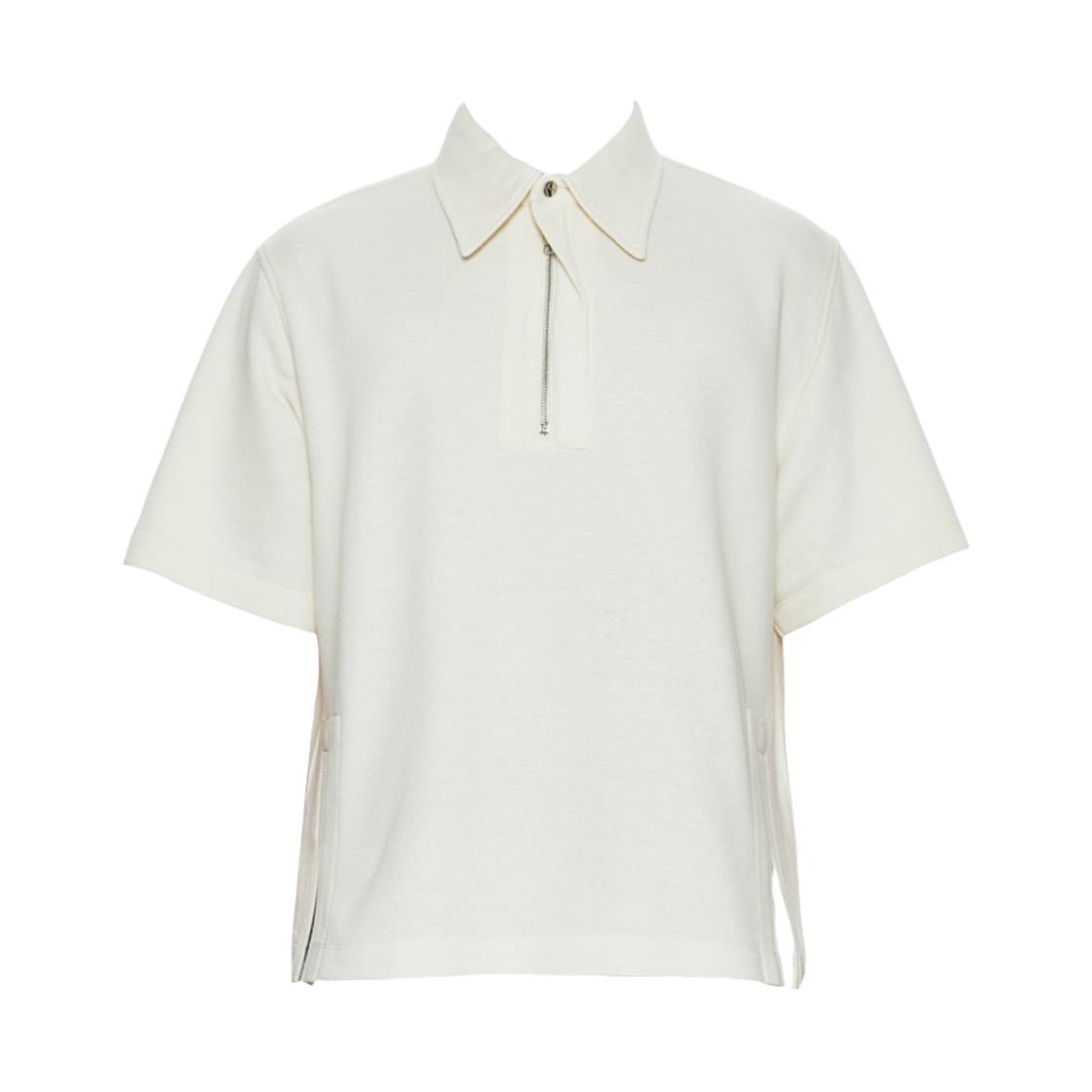 우영미 지퍼 디테일 폴로 티셔츠 아이보리 - 23FW(Wooyoungmi Zipper Detail Polo T-Shirt Ivory - 23FW) - 1