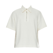 Wooyoungmi Zipper Detail Polo T-Shirt Ivory - 23FW