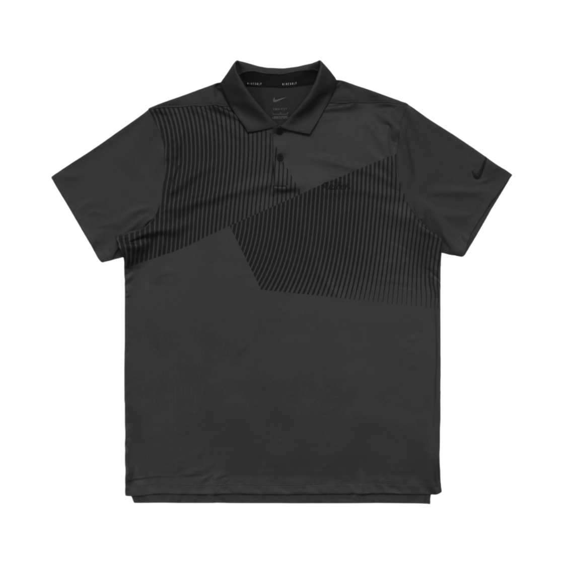 말본 골프 x 나이키 드라이핏 베이퍼 FA PRT 폴로 다크 스모크 그레이 블랙(Malbon Golf X Nike Dri-Fit Vapor FA PRT Polo Dark Smoke Grey Black) - 1