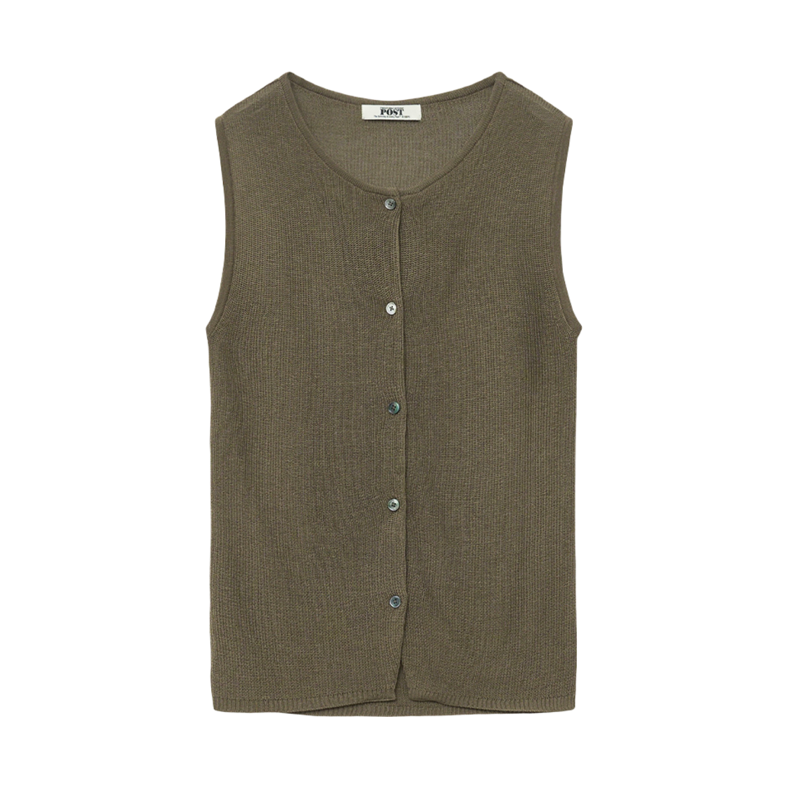 더 새터데이 이브닝 포스트 하이 게이지 니트 베스트 카키