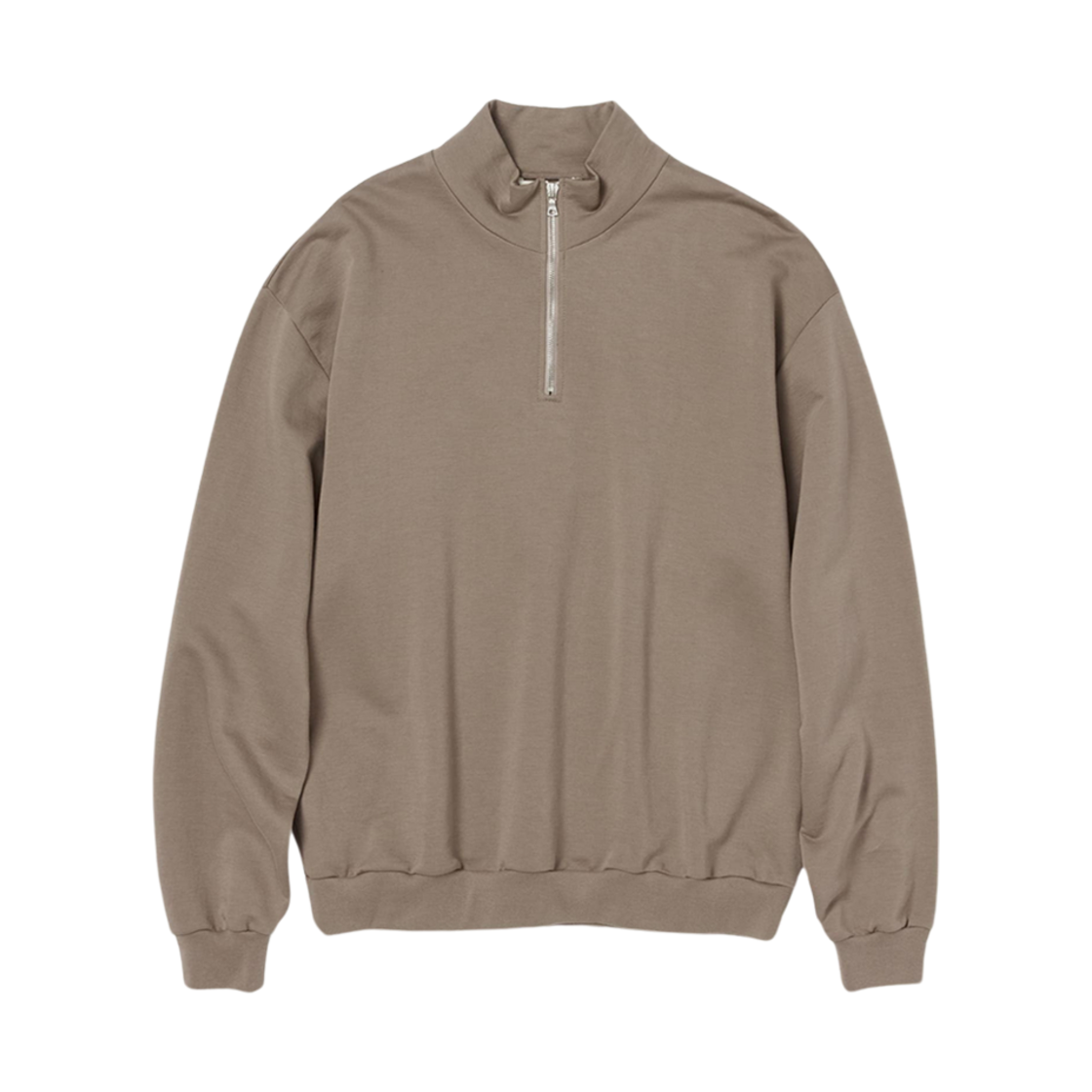 오라리 엘라스틱 하이 게이지 스웨트 하프 집업 P/O 그레이 베이지(Auralee Elastic High Gauge Sweat Half Zip P/O Gray Beige)