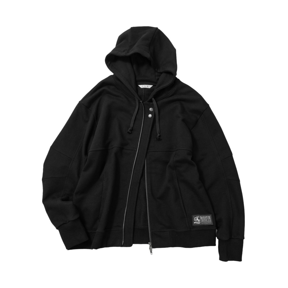 [트리플적립] 이티씨이 프로토타입 핑거 홀 후드 집업 블랙([트리플적립] ETCE Prototype Finger Hole Hood Zip-Up Black)