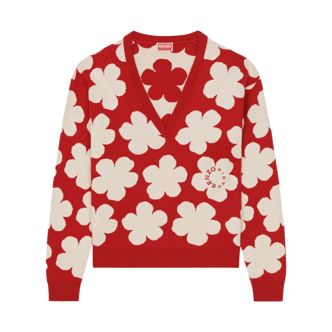 (W) 겐조 하나 닷 자카드 점퍼 미디움 레드