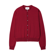 Tonywack Super Fine Wool Crew-Neck Cardigan Red