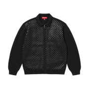Supreme Woven Leather Zip Up Cardigan Black - 24FW