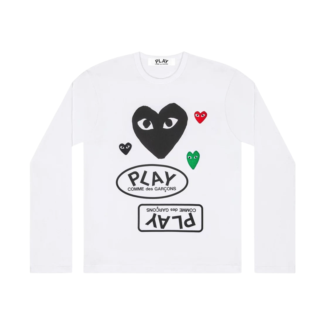 AZ-T286-051-1 Play Comme des Garcons Logo LS T-Shirt White