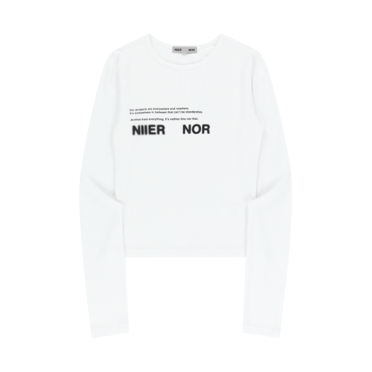 24NNFWTLSF001WT NIIER NOR Spread Slim Ls Tee White