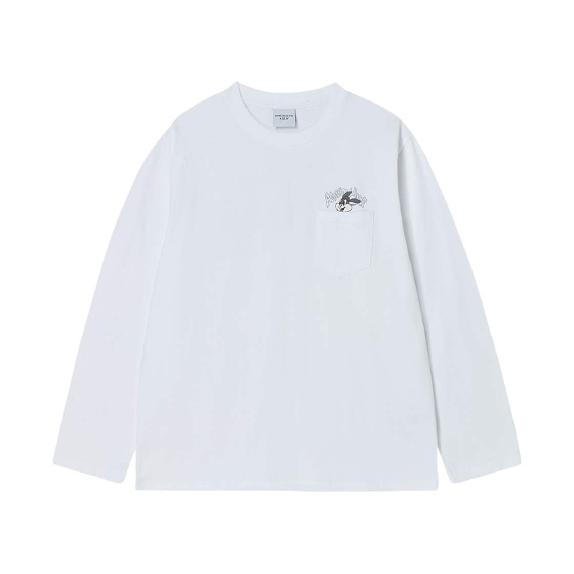 25SS-TP-LS-AW-CCA-WHT ACME DE LA VIE Cartoon Chinchilla Long Sleeve T-Shirt White