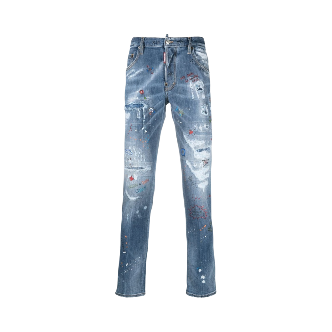 디스퀘어드2 미디움 워시 스케이터 진 네이비(Dsquared2 Medium Wash Skater Jeans Navy) - 1