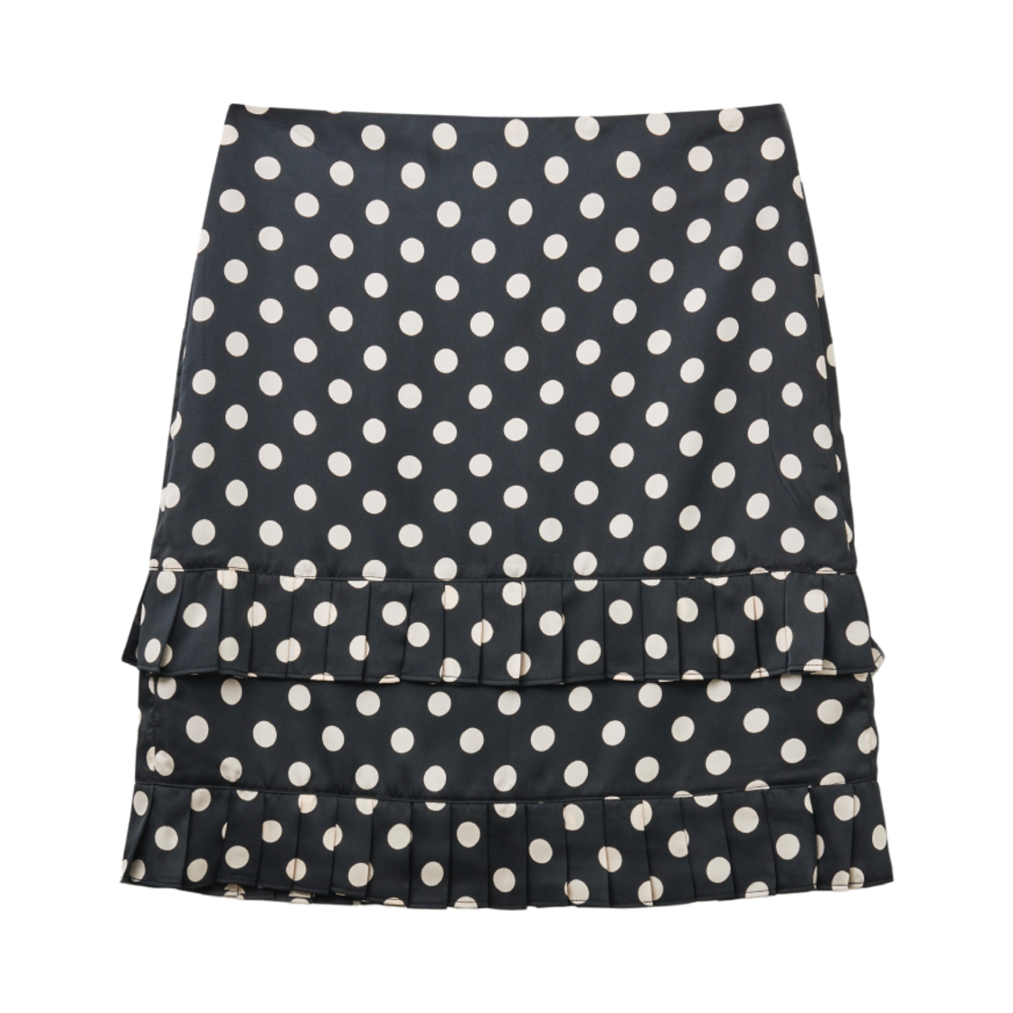 피브스 피브스 도트 플리츠 스커트 블랙