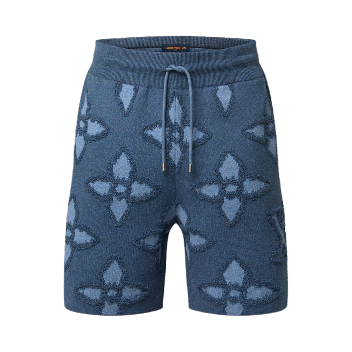 1AGJSG Louis Vuitton Textured Cotton Knit Shorts Indigo Blue