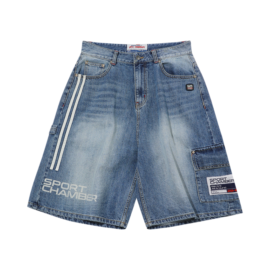 SCBES2HPU02BL SPORT CHAMBER SC Track Denim Bermuda Shorts Blue
