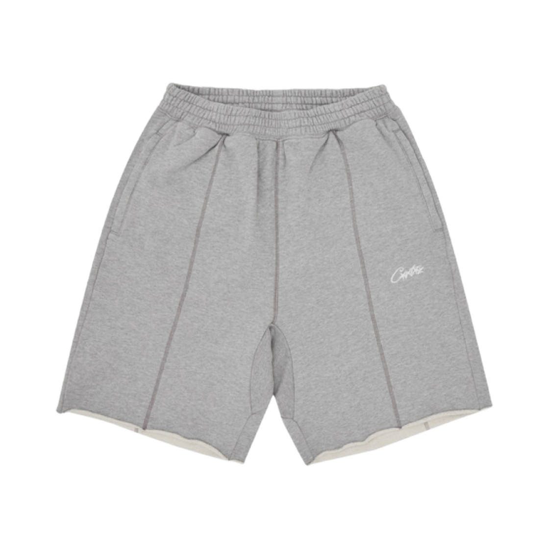 코르테이즈 HMP 로우 헴 쇼츠 헤더 그레이(Corteiz HMP Raw Hem Shorts Heather Grey)