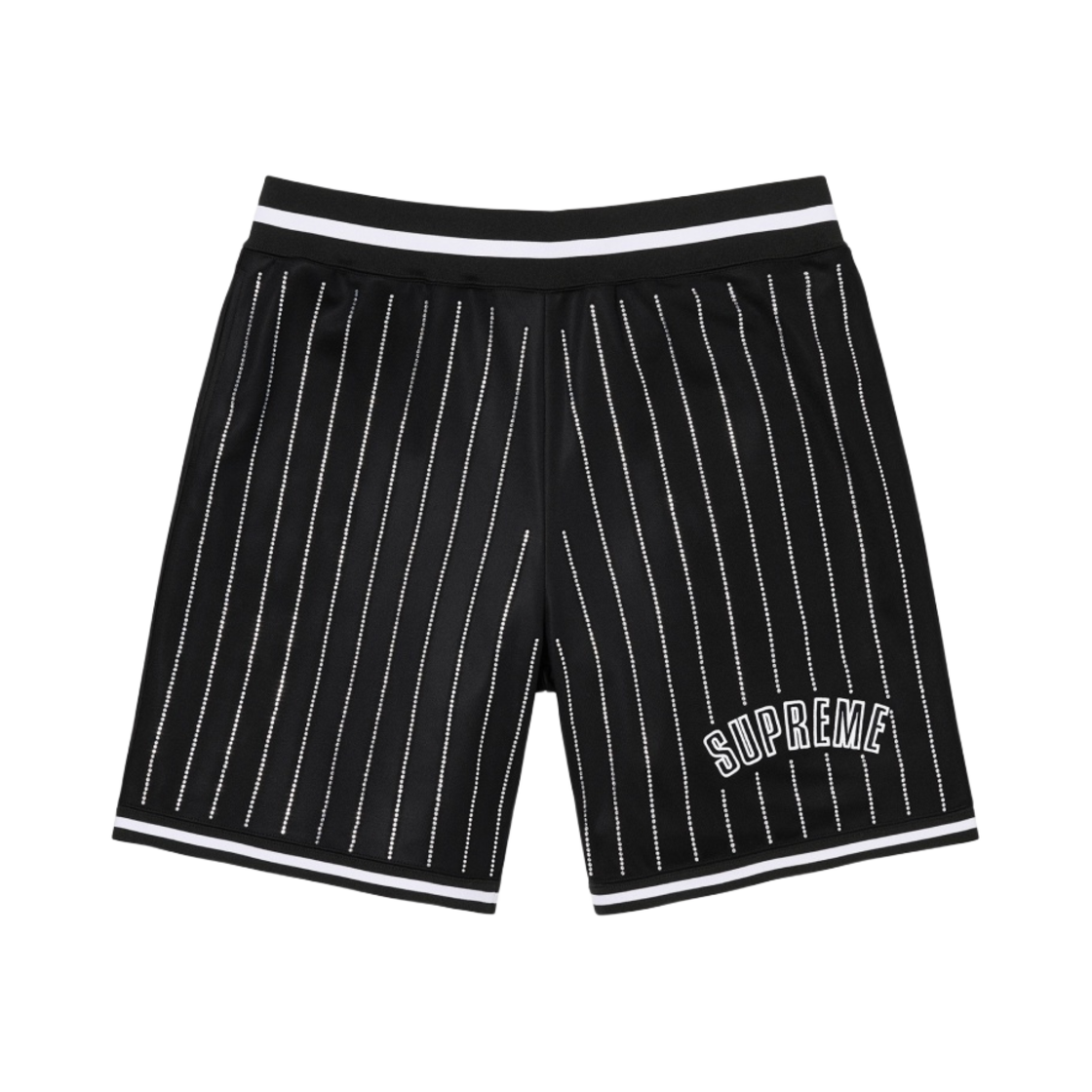 - Supreme Rhinestone Stripe Basketball Shorts Black - 22SS