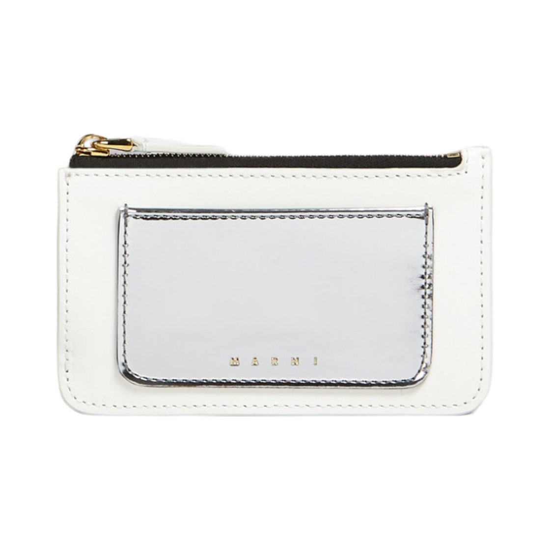 마르니 레더 카드 홀더 실버 릴리화이트(Marni Leather Card Holder Silver Lilywhite)