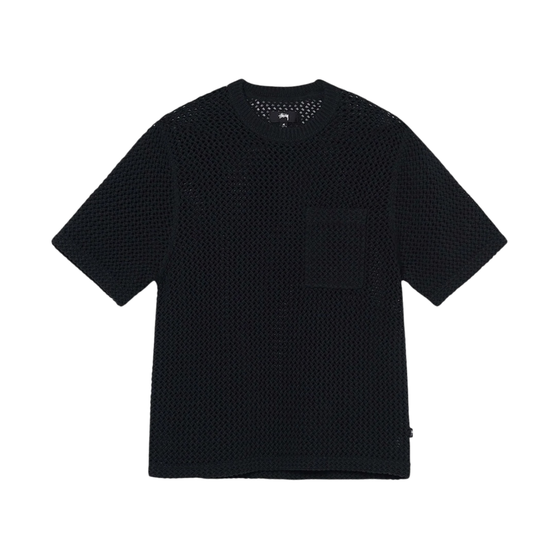 스투시 오다이드 헤비웨이트 메쉬 크루 솔리드 블랙(Stussy O'Dyed Heavyweight Mesh Crew Solid Black) - 1
