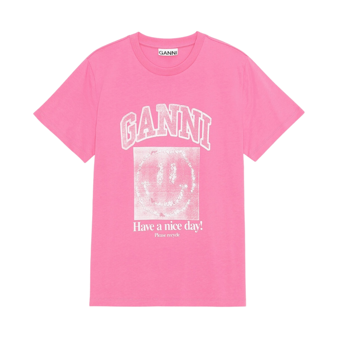 (W) 가니 스마일리 티셔츠 카마인 로즈