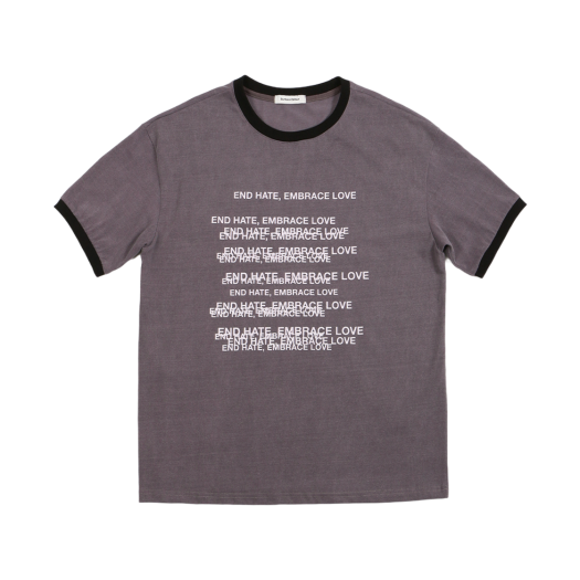 SE24STS04PP Surface Edition End Hate Ringer T-Shirt Purple