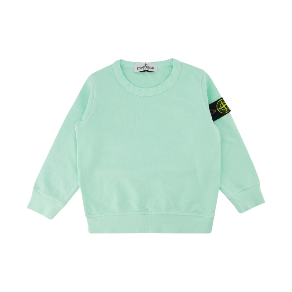 781661340-V0044 (Kids) Stone Island 61340 Cotton Fleece Crewneck Sweatshirt Aqua - 23SS