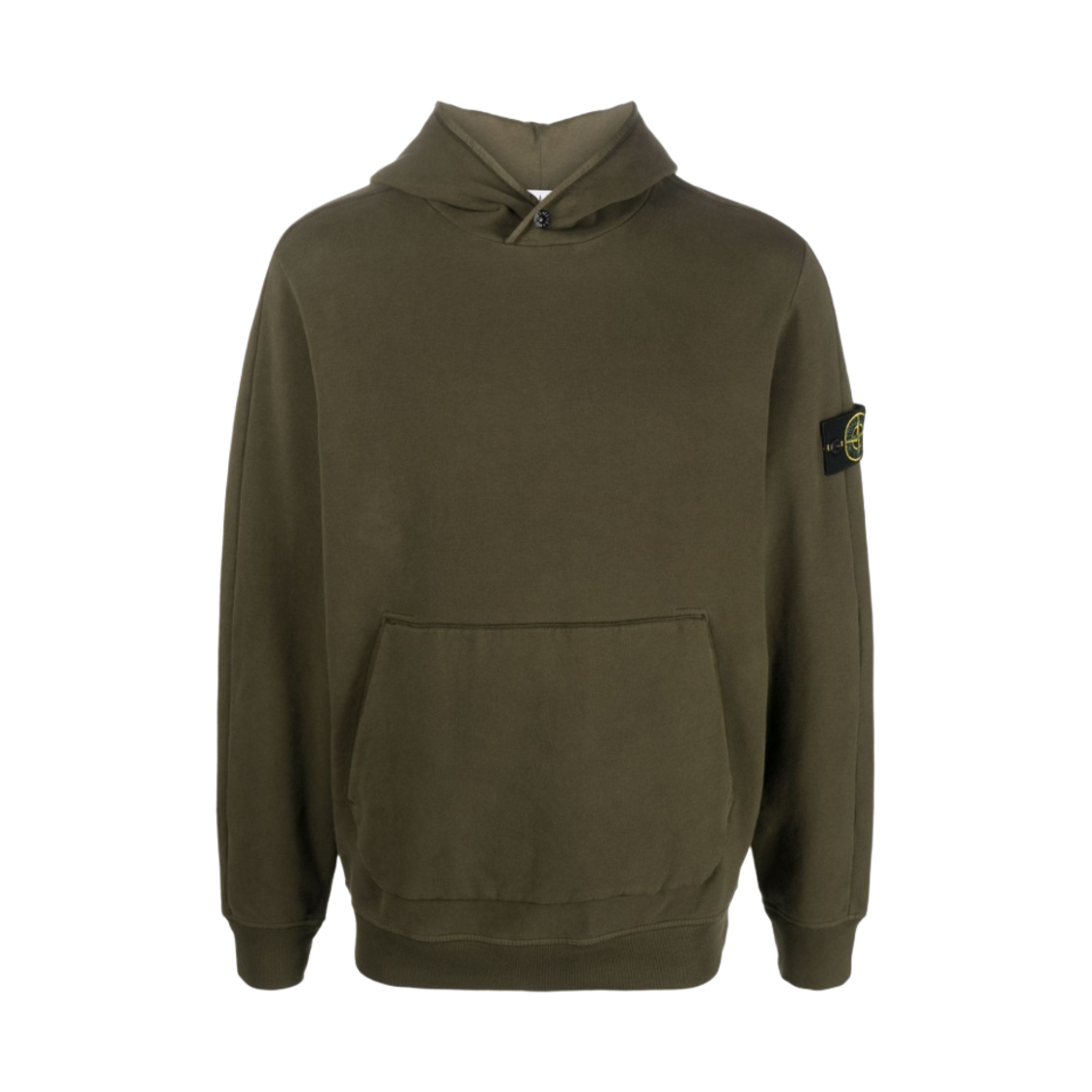 791561252-V0058 Stone Island 61252 Garment Dyed Stretch Cotton Fleece Hooded Sweatshirt Olive Green - 23FW