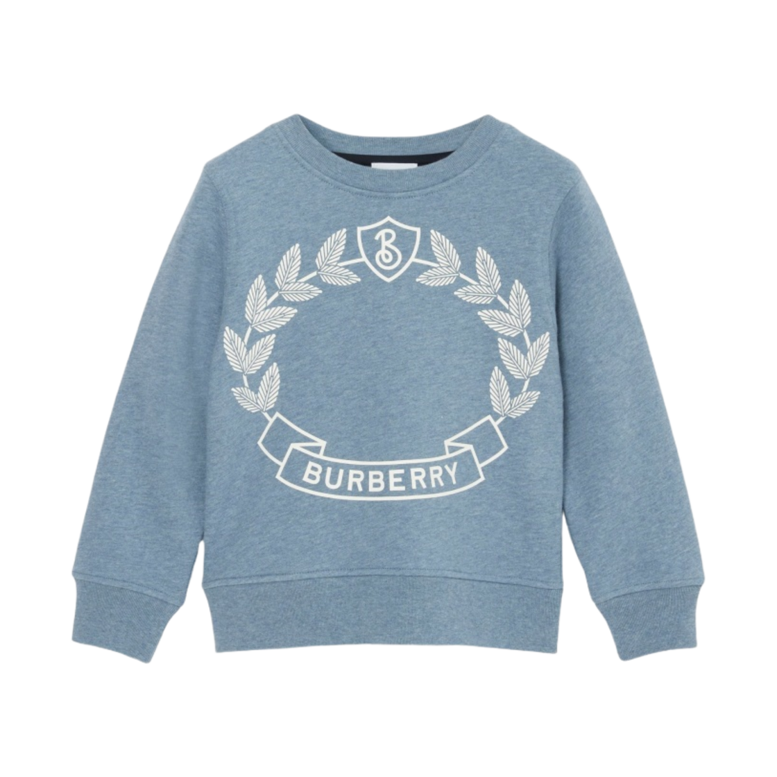 8072330 (Kids) Burberry Oak Leaf Crest Cotton Sweatshirt Smokey Slate Blue Melange