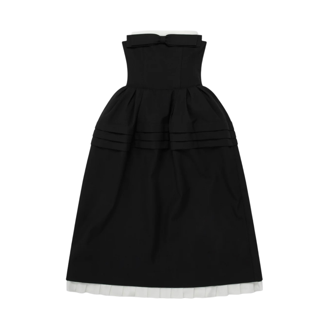 (W) 슈슈통 턱 플라워 버드 롱 드레스 블랙