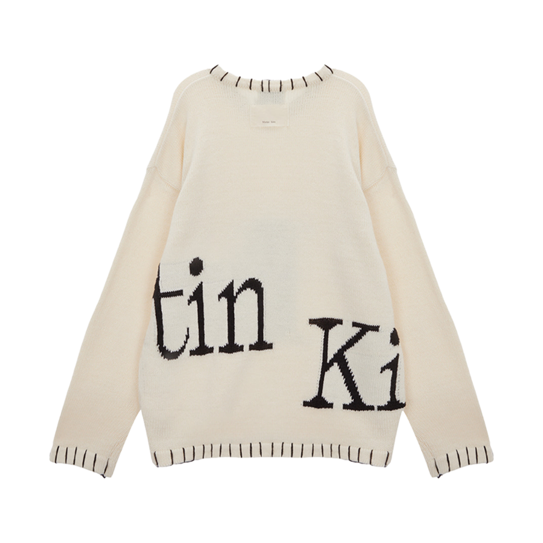 (W) 마뗑킴 마뗑 빅 로고 스티치 니트 풀오버 아이보리((W) Matin Kim Matin Big Logo Stitch Knit Pullover Ivory) - 2