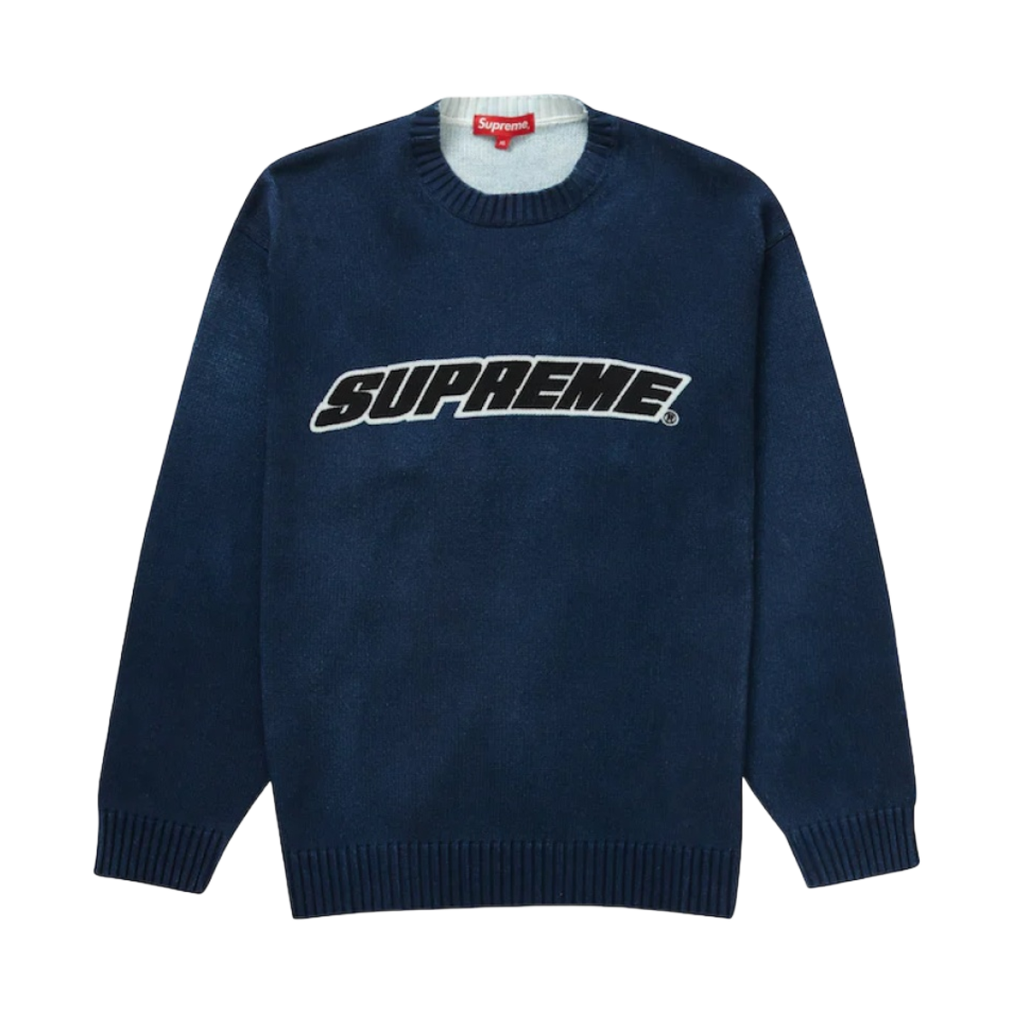슈프림 프린트 워시드 스웨터 네이비 - 23SS(Supreme Printed Washed Sweater Navy - 23SS) - 1