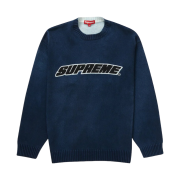Supreme Printed Washed Sweater Navy - 23SS