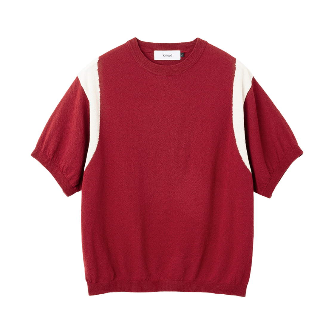 니티드 썸머 바시티 반팔 니트티 레드